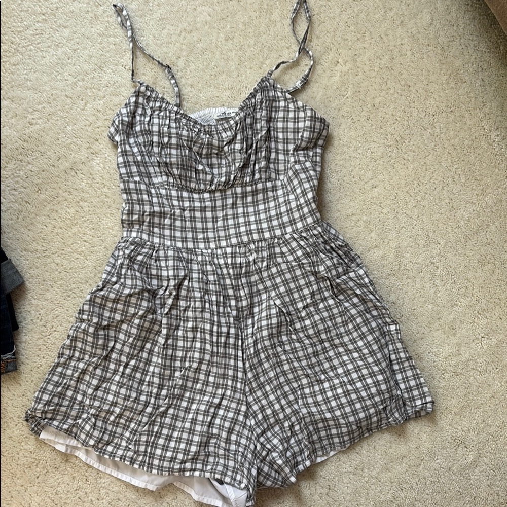 Hollister Plaid Romper